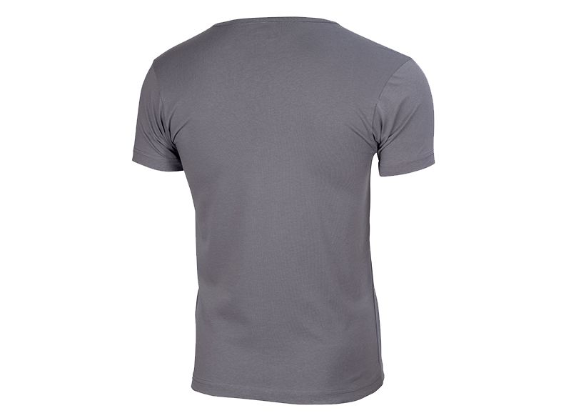 Pánské tričko John Deere Henley, šedé - pohled zezadu