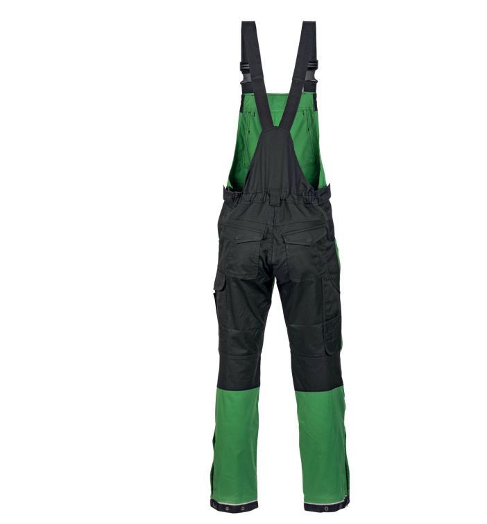 Pracovní lacláče John Deere Operator, zelené - pohled zezadu