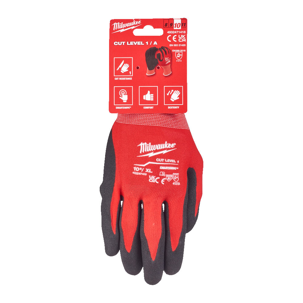 Pracovní rukavice Milwaukee třídy A, 10/XL - balení