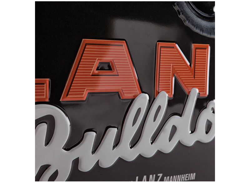 Plechová reklamní cedule John Deere Lanz Bulldog - detail