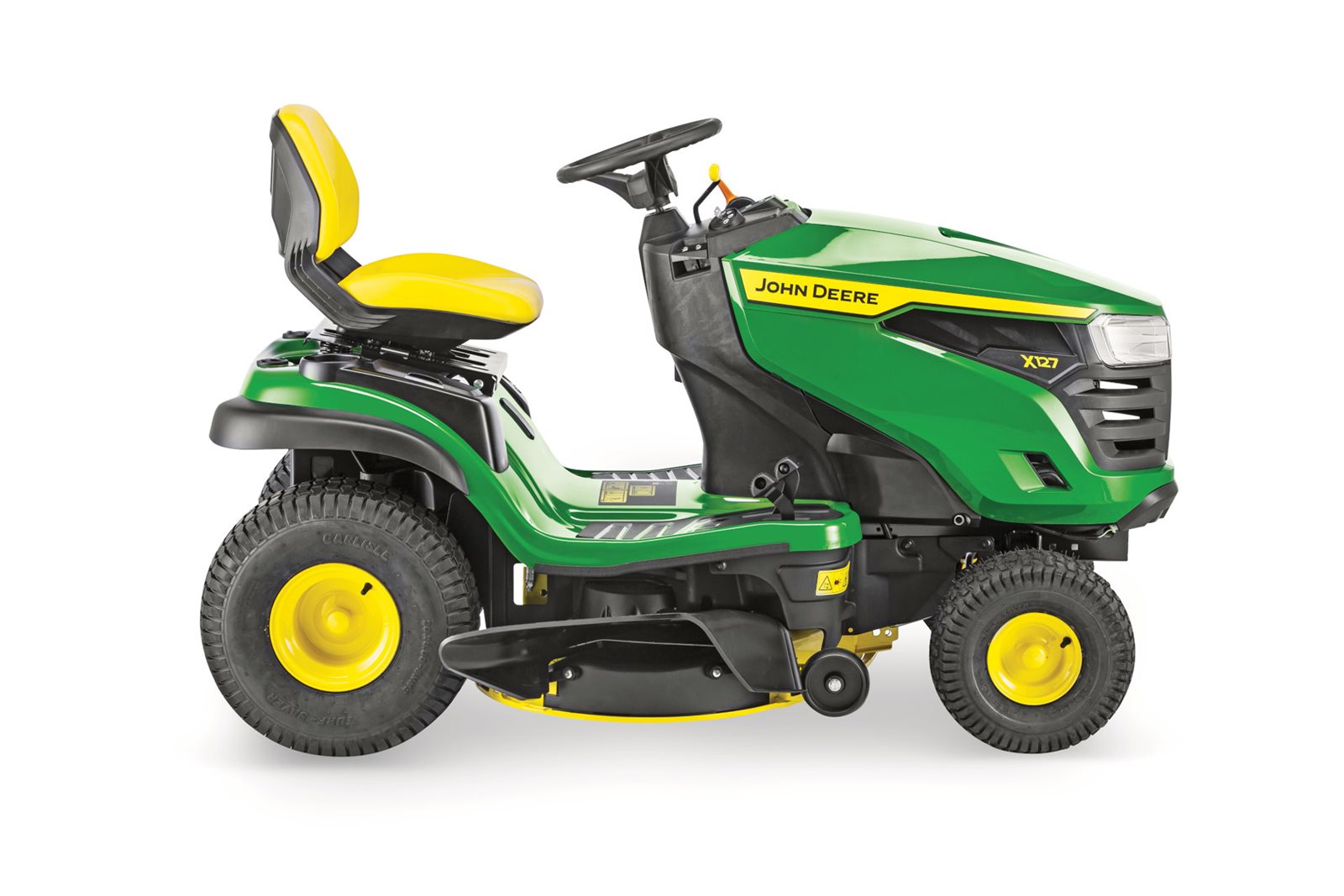 Zahradní traktor John Deere X127, pohled zboku